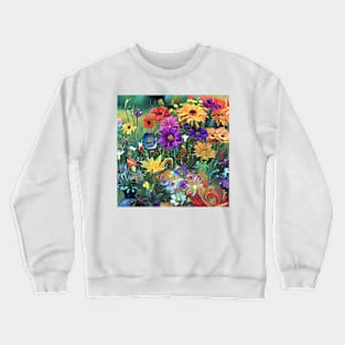 Flowers in beautiful  garden Crewneck Sweatshirt